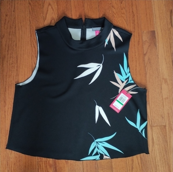 Vince Camuto Glacier Dream Black Sleeveless Top L - Picture 2 of 11